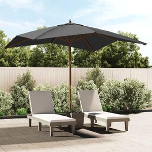 Vrtni suncobran s drvenim stupom antracit 300x300x273 cm - Antracitno siva / N/A