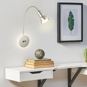 LED zidna svjetiljka 2178012 Double-Switch, mat nikal