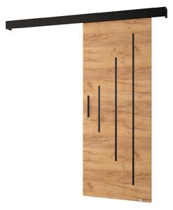 Klizna vrata 90 cm Sharlene Y (craft zlatni + crna mat + crna)