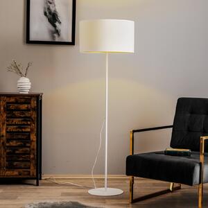 Podna lampa na kotačiće, bijela/zlatna, visina 145 cm