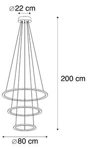 Dizajn viseća svjetiljka od čelika s LED diodom u 3 koraka za zatamnjivanje - Tijn