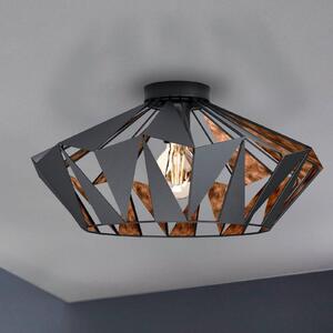 Carlton stropna svjetiljka, Ø 47 cm, crna/bakar
