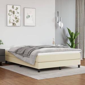 Krevet s oprugama i madracem krem 140 x 190 cm od umjetne kože - Krema / 140 x 190 cm