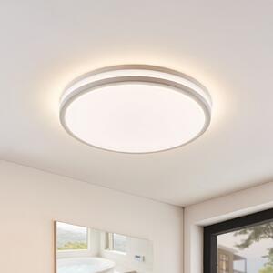 Lindby LED stropna svjetiljka Arnim, bijela, plastika, Ø 49cm, IP44, prigušiva, Bijela, kupaonica, Plastika