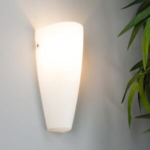 Lindby zidna lampa Hermine, bijela, staklo, visina 30cm, E27