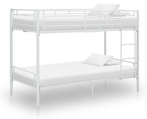 Krevet na kat bijeli metalni 90 x 200 cm - Bijela / N/A