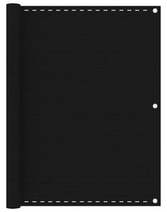 Balkonski zastor crni 120 x 600 cm HDPE - Crna / 120 x 600 cm