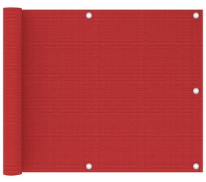 Balkonski zastor crveni 75 x 500 cm HDPE - Crvena / 75 x 500 cm