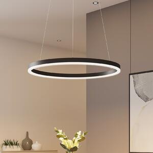 Arcchio LED visilica Albiona, crna, 1 prsten, Ø 60 cm