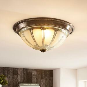 Lindby LED stropna svjetiljka Henja, starinski mesing, Ø 32 cm, mogućnost, prigušiva, Bronca / stari mesing, Dnevni boravak/blagovaonica, Staklo