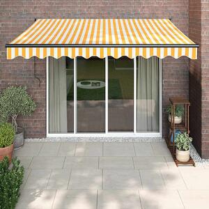 Tenda na uvlačenje žuto-bijela 3 x 2,5 m od tkanine i aluminija - Žuta / 3 x 2.5 m