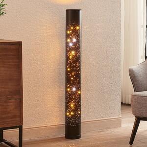 Lindby LED podna lampa Lengla, crna/zlatna, metal, 104 cm