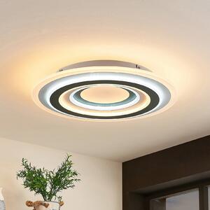 Lindby LED stropna svjetiljka Jazmina, 50 cm, CCT, daljinsko upravljanje, prigušiva, Crno, Dnevni boravak/blagovaonica, Plastika