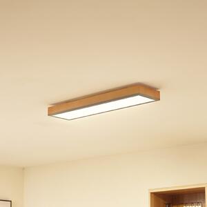 Lindby Laviona LED stropna svjetiljka s CCT, 80 cm, prigušiva, Drvo, Dnevni boravak/blagovaonica, Drvo
