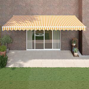 Tenda na uvlačenje žuto-bijela 5 x 3 m od tkanine i aluminija - Žuta / 5 x 3 m