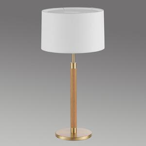 Drvena stolna lampa Lignum sa chintz sjenilom, mesing