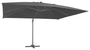 Konzolni suncobran LED s aluminijskim stupom 400 x 300 cm crni - Crna / 400 x 300 cm (7 x 5 cm)