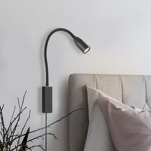 FISCHER & HONSEL Sten LED zidna svjetiljka s upravljanjem pokretima, crna, prigušiva, Crno, Dnevni boravak/blagovaonica, Metal, Svjetlo za čitanje