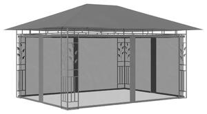 Sjenica s mrežom protiv komaraca 4x3x2,73 m antracit 180 g/m² - Antracitno siva / 4 x 3 x 2.73 m