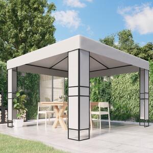 Sjenica s dvostrukim krovom 3 x 3 m bijela - Bijela / 3 x 3 m