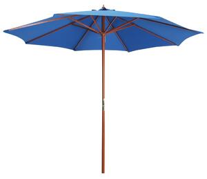 Suncobran s drvenim stupom 300 x 258 cm plavi - Plava / N/A