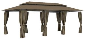 Sjenica sa zastorima 600 x 298 x 270 cm smeđe-siva 180 g/m² - Tupe / N/A