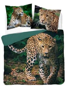 DETEXPOL Francuska posteljina Leopard natur Pamuk, 220/200, 2x70/80 cm
