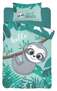 DETEXPOL Bamboo posteljina za krevetić Sloth tirkizna Pamuk, Bambus, 100/135, 40/60 cm