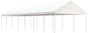 Sjenica s krovom bijela 15,61 x 4,08 x 3,22 m polietilen - Bijela / 15.61 x 4.08 x 3.22 m