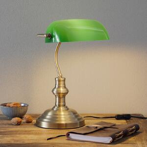 Stolna lampa Bankers visina 42 cm zelena