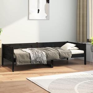 Dnevni ležaj od masivne borovine crni 90 x 190 cm - Crna / 90 x 190 cm