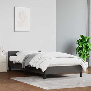 Okvir kreveta s uzglavljem bez madraca sivi 100x200 cm - Siva / 100 x 200 cm
