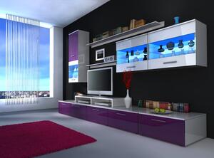 Zondo.hr Set za dnevni boravak Beverley I (bijela + ljubičasta) (s rasvjetom). 611009