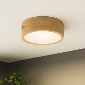 Envostar Stropna lampa Kerio, Ø 27 cm, prirodni hrast, prigušiva, Drvo, Dnevni boravak/blagovaonica, Drvo