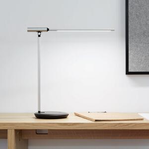 LED stolna lampa MAULrubia, srebrna, dim, CCT