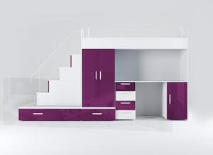 Zondo.hr Dječji krevet Ruby V (Bijela + Ljubičasta) (S podnicom) . Akcija -20%. 611115
