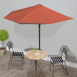 Balkonski suncobran terakota 300 x 155 x 223 cm polukružni - Smeđa / N/A