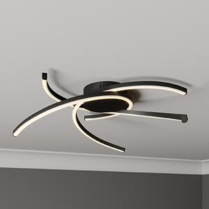 Lindby Katris LED stropna svjetiljka, 58 cm, crna