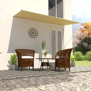 Tenda na uvlačenje 300 x 150 cm žuto-bijela - Žuta / 300 x 150 cm