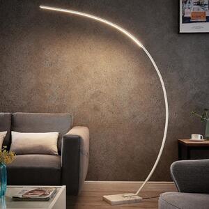 Lindby LED lučna podna lampa Kendra, bijela, aluminij, visina 180cm