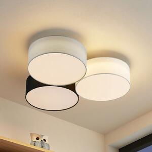 Lindby Janita LED stropna lampa, 3 žarulje, trobojna, prigušiva, Višebojno, Dnevni boravak/blagovaonica, Tkanina / tekstil