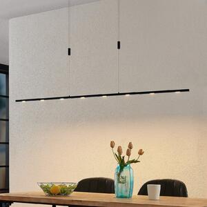Lucande LED visilica Stakato, 180 cm, 8 žarulja, mogućnost prigušivanja, prigušiva, Crno, Dnevni boravak/blagovaonica, Aluminij