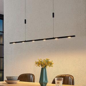 Lucande LED visilica Stakato, 120 cm, 6 žarulja, prigušivanje, prigušiva, Crno, Dnevni boravak/blagovaonica, Metal