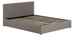 Sivi tapecirani bračni krevet s prostorom za odlaganje s podnicom 180x200 cm Nahiri – Kave Home