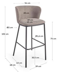 Svijetlo smeđa barska stolica 102 cm Ciselia - Kave Home