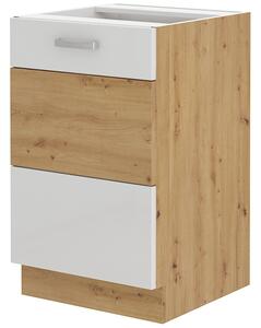 Zondo.hr Donji kuhinjski ormarić Arryn 50 D ZL 1F BB (Hrast artisan + bijeli sjaj). Akcija -8%. 1024679