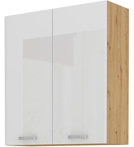 Zondo.hr Gornji kuhinjski ormarić- Arryn 80 G-90 2F (Hrast artisan + bijeli sjaj). Akcija -6%. 1024691