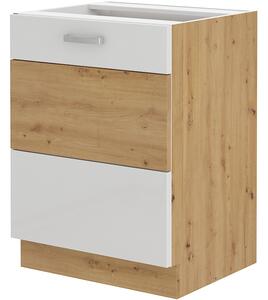 Zondo.hr Donji kuhinjski ormarić Arryn 60 D 1F BB (Hrast artisan + bijeli sjaj). 1024675