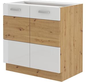Zondo.hr Donji kuhinjski ormarić Arryn 80 D 2F BB (Hrast artisan + bijeli sjaj). Akcija -6%. 1024671
