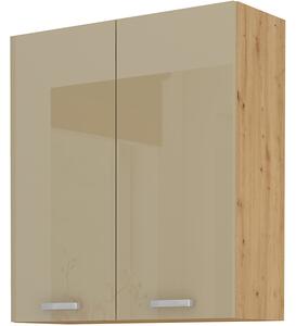 Zondo.hr Gornji kuhinjski ormarić- Arryn 80 G-90 2F (Hrast artisan + Sjaj cappucino). Akcija -6%. 1024774